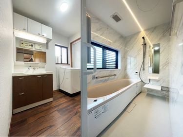 浴室、洗面共に一新！高級感と温かみある空間でクチコミ☆5を頂きました！