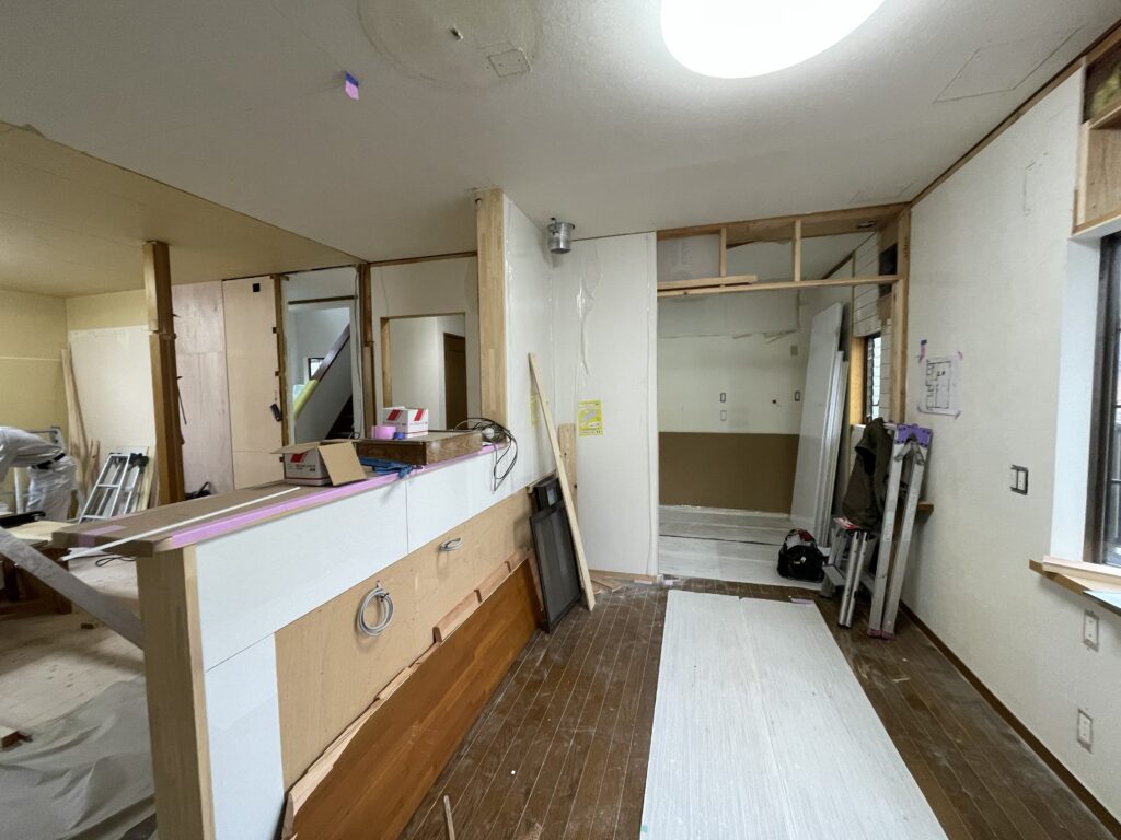 対面キッチン下地